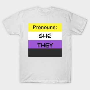 Nonbinary Flag She They T-Shirt